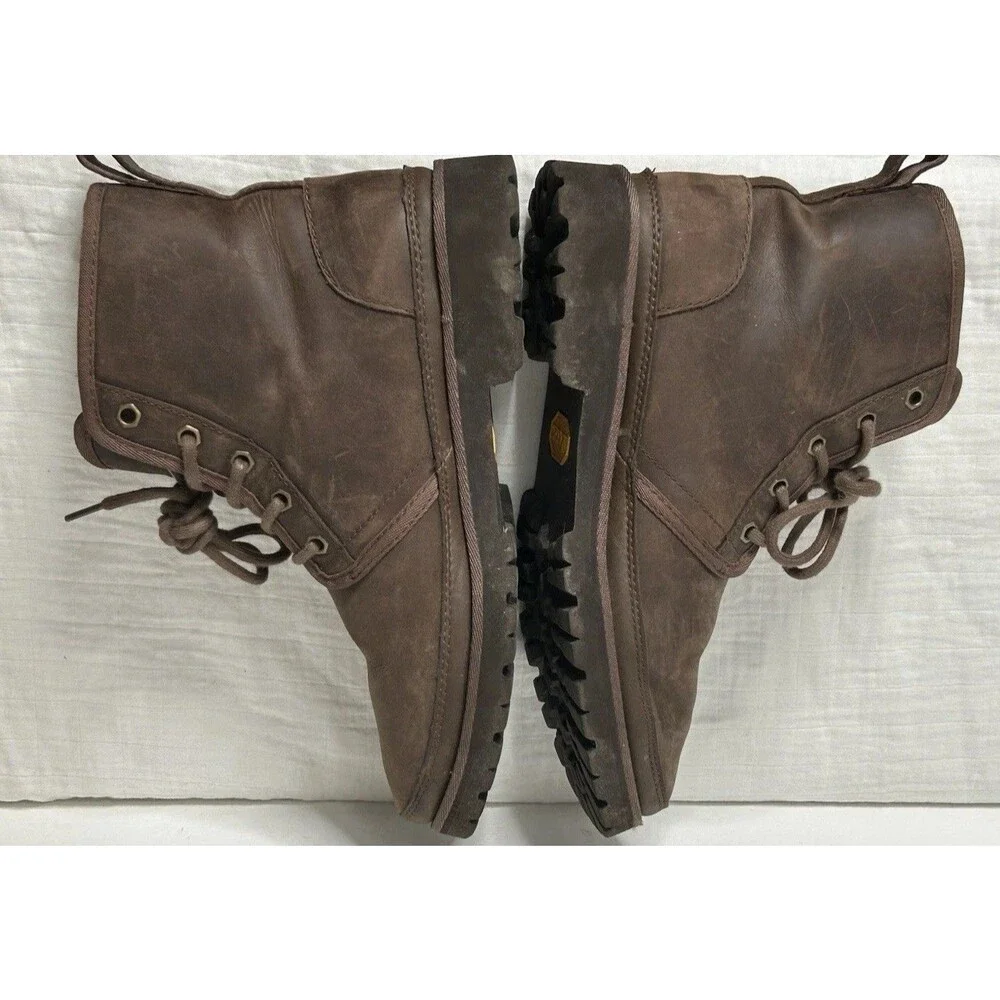 UGG HARKLAND Boot WATERPROOF GRIZZLY LEATHER US Brown Men’s Size 7 Vibrant Lugg